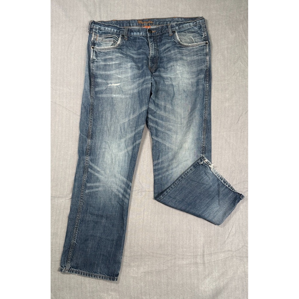 Wrangler Boot Cut Jeans Men W39xL31 Blue Denim Preppy Mid Rise 5-Pockets Outdoor